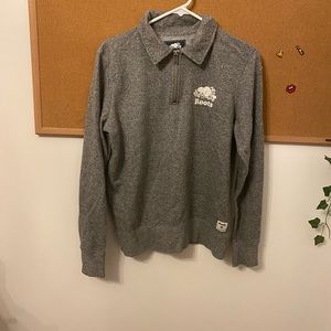 Roots Quarter Zip Salt and Pepper
